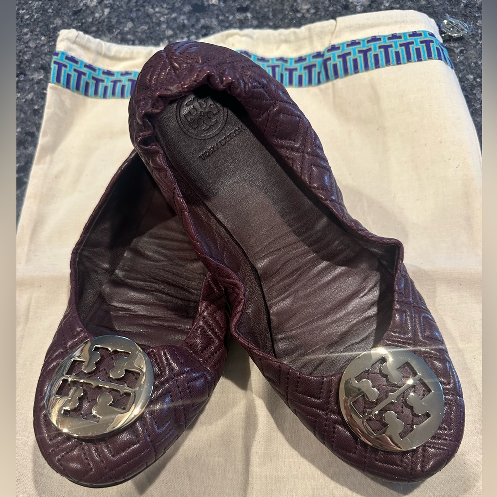 Tory Burch Minnie leather quilted ballet flats